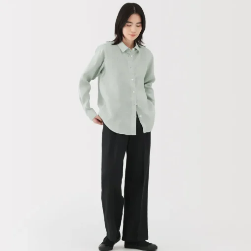 Best Women's Washed Linen Shirt Women Tops & Shirts