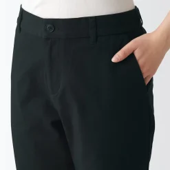 Outlet Women's 4-Way Stretch Chino Slim Tapered Pants (L 30inch / 75cm) Women Chino