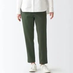 Outlet Women's 4-Way Stretch Chino Slim Tapered Pants (L 30inch / 75cm) Women Chino