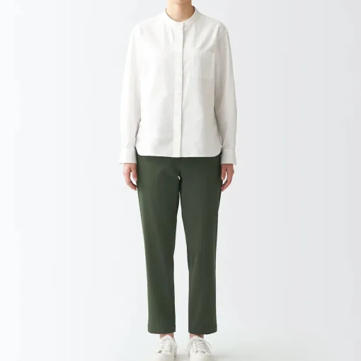 Outlet Women's 4-Way Stretch Chino Slim Tapered Pants (L 30inch / 75cm) Women Chino