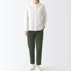 Outlet Women's 4-Way Stretch Chino Slim Tapered Pants (L 30inch / 75cm) Women Chino