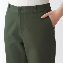 Outlet Women's 4-Way Stretch Chino Slim Tapered Pants (L 30inch / 75cm) Women Chino