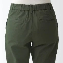 Outlet Women's 4-Way Stretch Chino Slim Tapered Pants (L 30inch / 75cm) Women Chino