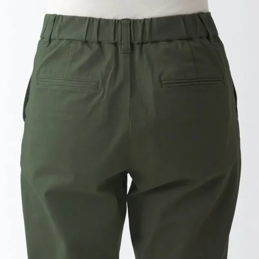 Outlet Women's 4-Way Stretch Chino Slim Tapered Pants (L 30inch / 75cm) Women Chino