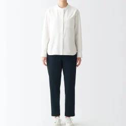 Outlet Women's 4-Way Stretch Chino Slim Tapered Pants (L 30inch / 75cm) Women Chino