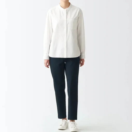 Outlet Women's 4-Way Stretch Chino Slim Tapered Pants (L 30inch / 75cm) Women Chino