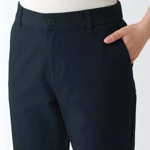 Outlet Women's 4-Way Stretch Chino Slim Tapered Pants (L 30inch / 75cm) Women Chino