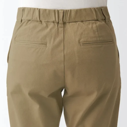 Outlet Women's 4-Way Stretch Chino Slim Tapered Pants (L 30inch / 75cm) Women Chino
