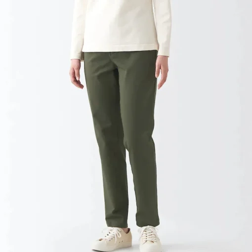 Online Women's 4-Way Stretch Chino Slim Tapered Pants (L 32inch / 80cm) Women Chino