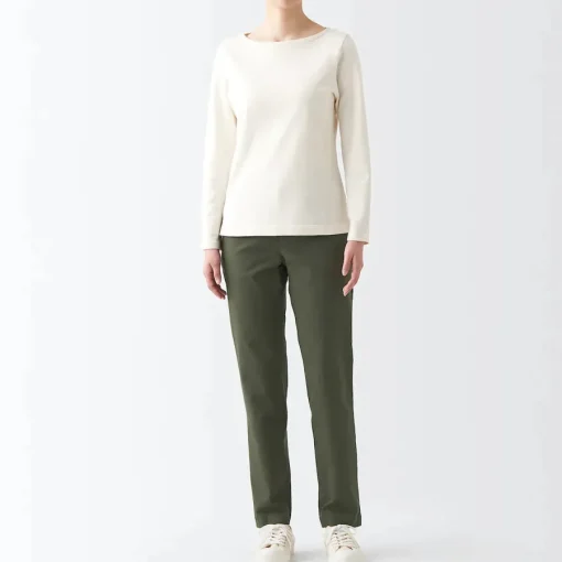 Online Women's 4-Way Stretch Chino Slim Tapered Pants (L 32inch / 80cm) Women Chino
