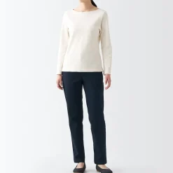 Online Women's 4-Way Stretch Chino Slim Tapered Pants (L 32inch / 80cm) Women Chino