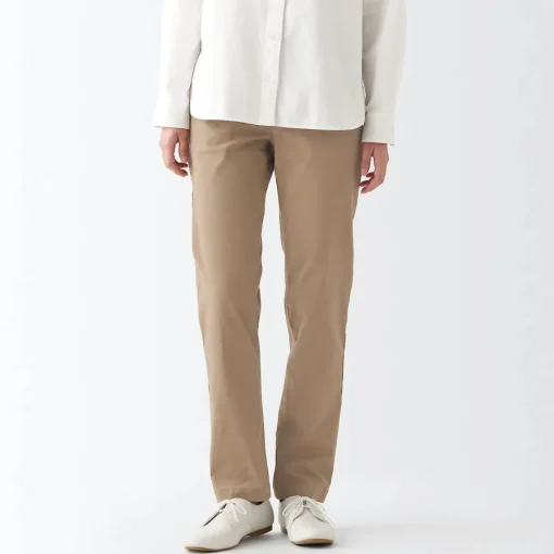 Online Women's 4-Way Stretch Chino Slim Tapered Pants (L 32inch / 80cm) Women Chino