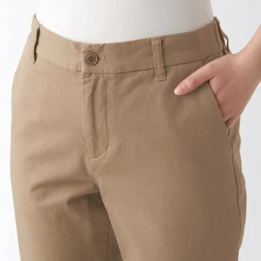 Online Women's 4-Way Stretch Chino Slim Tapered Pants (L 32inch / 80cm) Women Chino