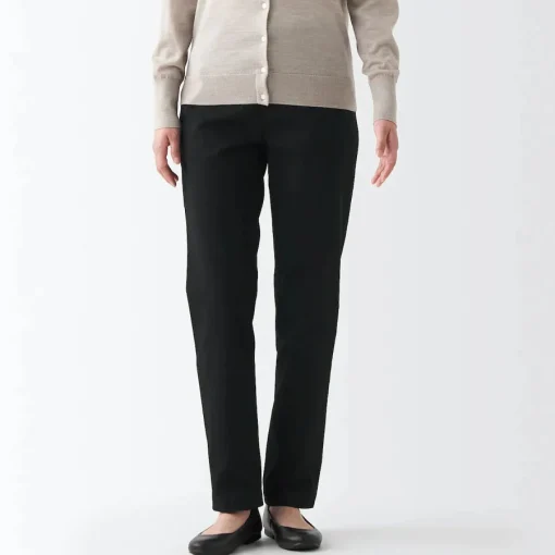 Online Women's 4-Way Stretch Chino Slim Tapered Pants (L 32inch / 80cm) Women Chino