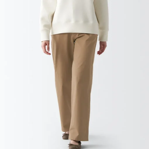 Best Women's 4-Way Stretch Chino Wide Straight Pants (L 32inch / 80cm) Women Chino