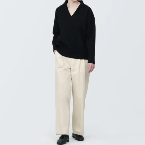 Sale Women's 4-Way Stretch Chino Darted Wide Pants Women Chino