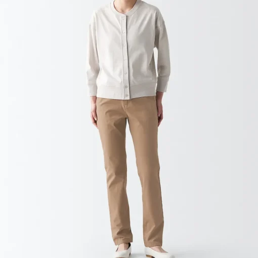 Sale Women's 4-Way Stretch Chino Slim Tapered Pants (L 32inch / 80cm) Women Chino