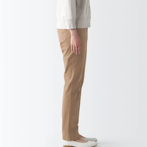 Sale Women's 4-Way Stretch Chino Slim Tapered Pants (L 32inch / 80cm) Women Chino