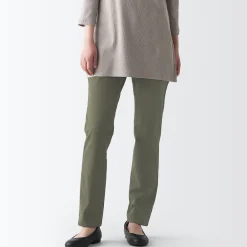 Sale Women's 4-Way Stretch Chino Slim Tapered Pants (L 32inch / 80cm) Women Chino