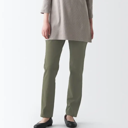 Sale Women's 4-Way Stretch Chino Slim Tapered Pants (L 32inch / 80cm) Women Chino