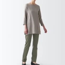 Sale Women's 4-Way Stretch Chino Slim Tapered Pants (L 32inch / 80cm) Women Chino