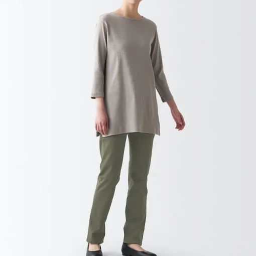 Sale Women's 4-Way Stretch Chino Slim Tapered Pants (L 32inch / 80cm) Women Chino