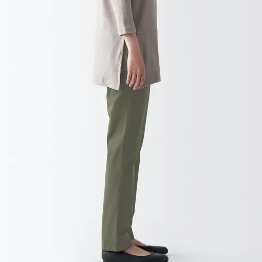 Sale Women's 4-Way Stretch Chino Slim Tapered Pants (L 32inch / 80cm) Women Chino