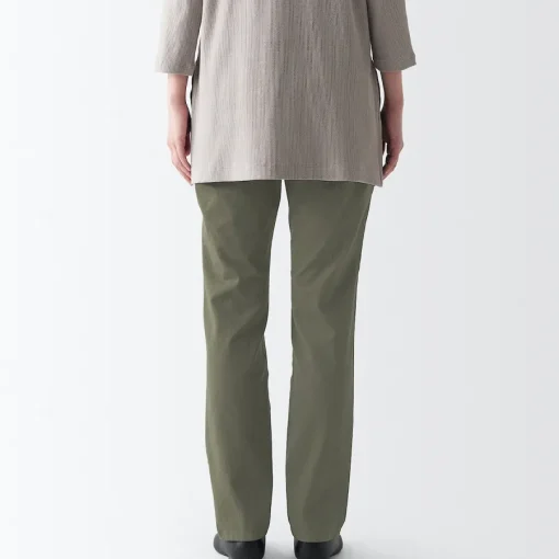 Sale Women's 4-Way Stretch Chino Slim Tapered Pants (L 32inch / 80cm) Women Chino