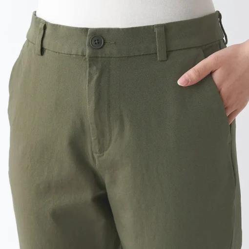 Sale Women's 4-Way Stretch Chino Slim Tapered Pants (L 32inch / 80cm) Women Chino