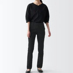 Sale Women's 4-Way Stretch Chino Slim Tapered Pants (L 32inch / 80cm) Women Chino