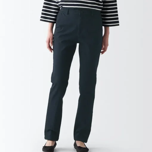 Sale Women's 4-Way Stretch Chino Slim Tapered Pants (L 32inch / 80cm) Women Chino