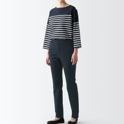 Sale Women's 4-Way Stretch Chino Slim Tapered Pants (L 32inch / 80cm) Women Chino