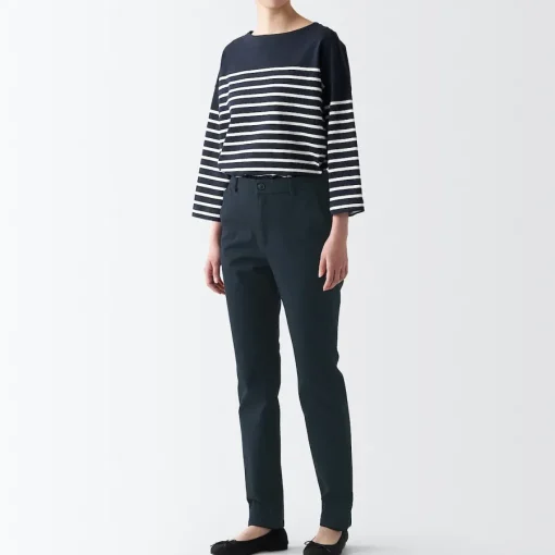 Sale Women's 4-Way Stretch Chino Slim Tapered Pants (L 32inch / 80cm) Women Chino