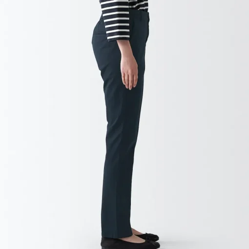 Sale Women's 4-Way Stretch Chino Slim Tapered Pants (L 32inch / 80cm) Women Chino